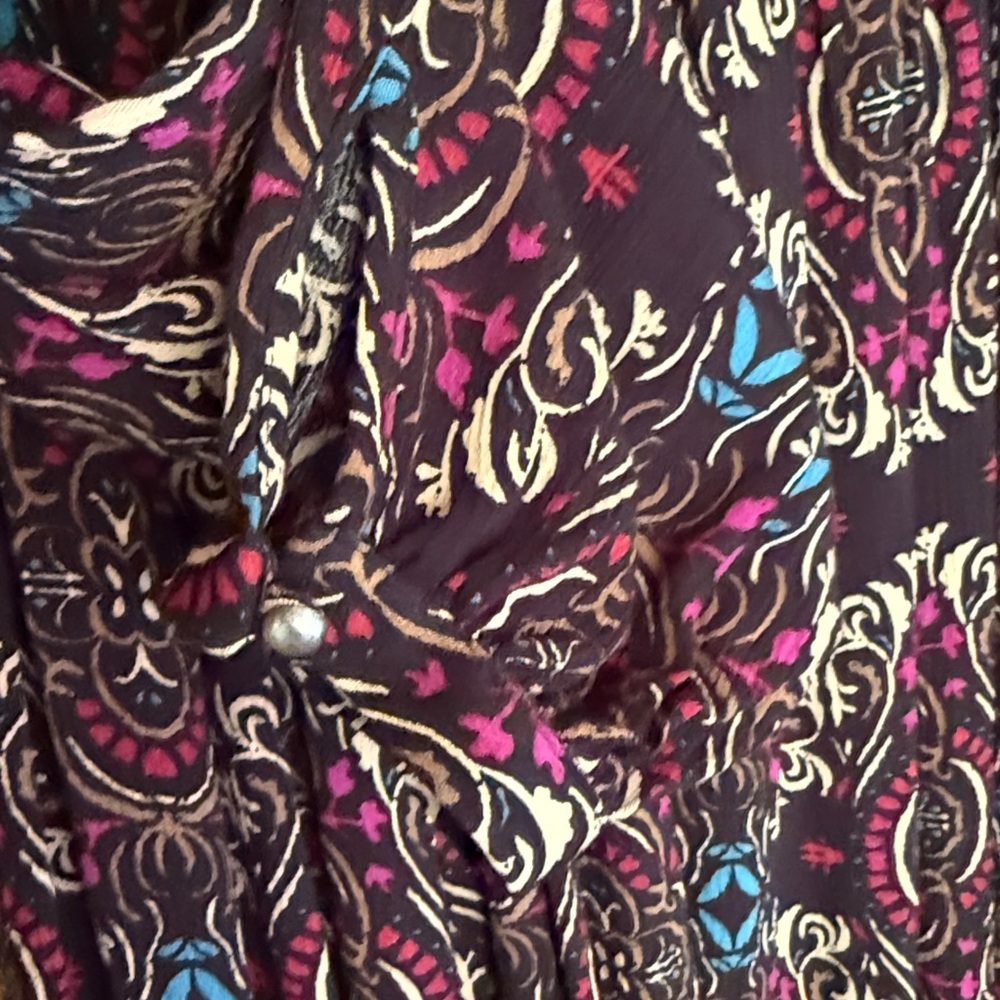 Free People Bohemian Paisley Fall Dress with Lace Detail NWT - Picture 10 of 11